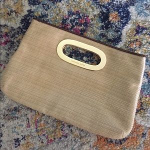 Michael Kors Berkley straw clutch